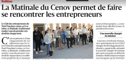 « La Matinale du Cenov permet de faire se rencontrer les entrepreneurs »