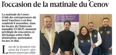 « Rencontre des chefs d’entreprises à l’occasion de la matinale du Cenov »